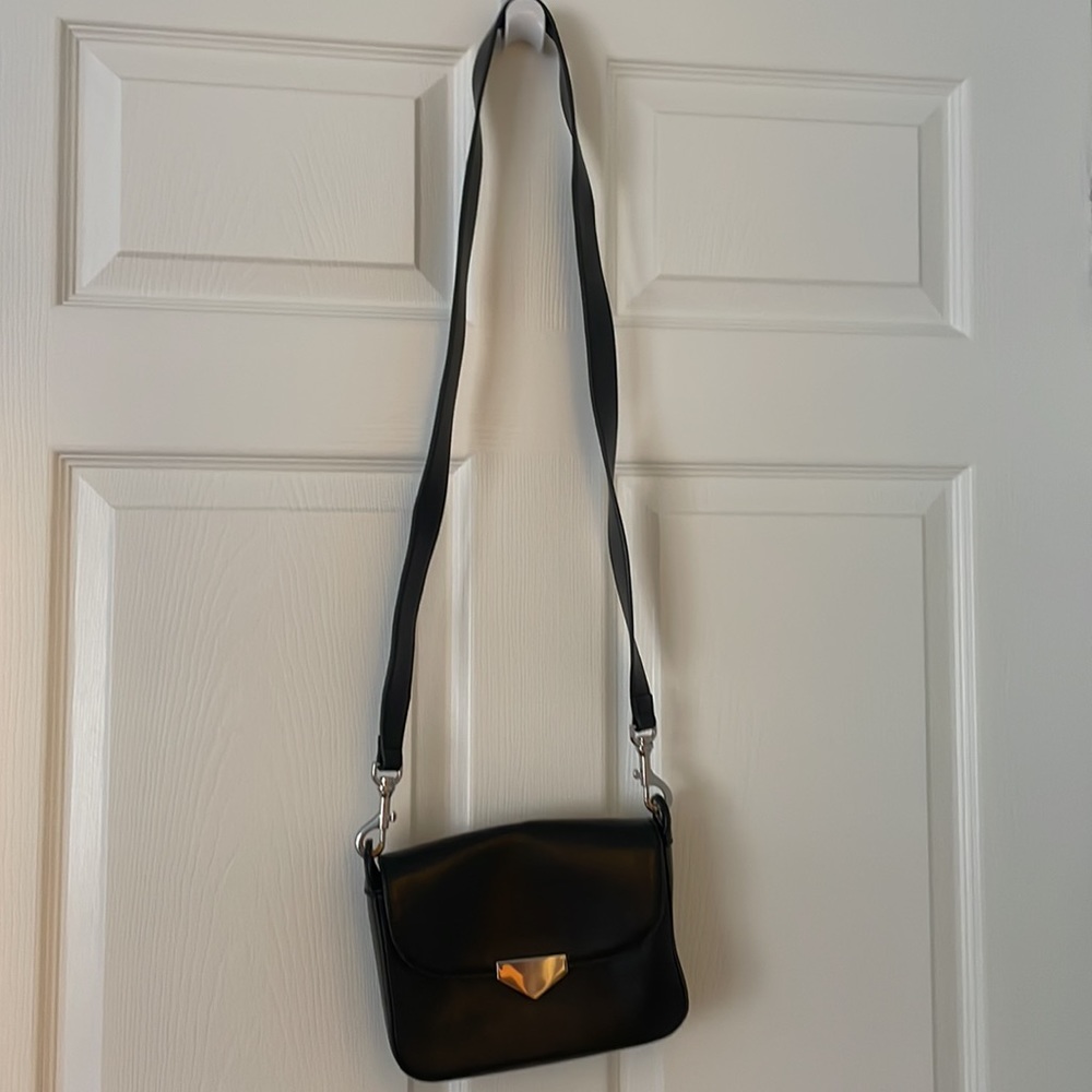 INC black crossbody bag-small pocket inside. Pocket outside back of purse - Picture 2 of 5